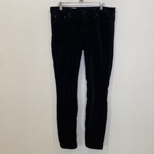 GAP Women’s Black Velour Skinny Pants Sz 29R Cotton Low Rise Stretch EUC